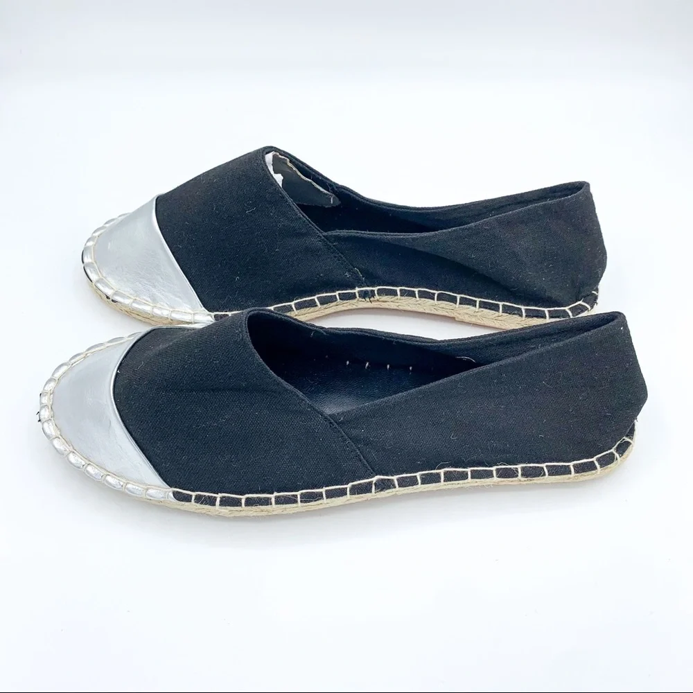 London Rebel for ASOS Black and Silver Espadrilles